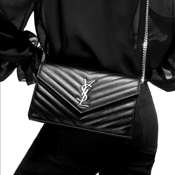 Saint Laurent Handbags - Saint Laurent Large Monogram Chain Wallet